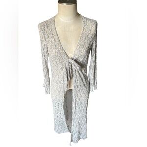 CAbi long lace duster cardigan